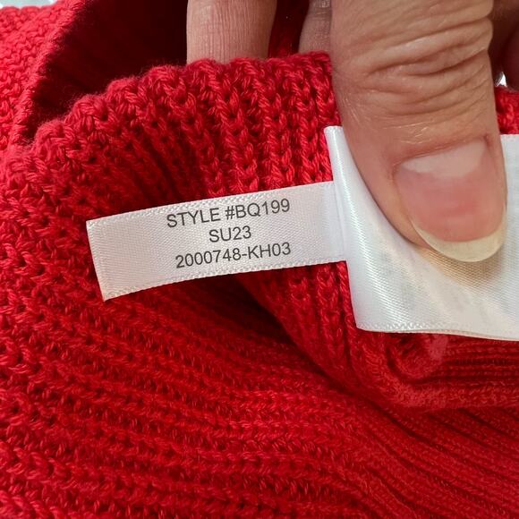 NWT J.CREW Crossback Sweater Tank Red Cotton Blend - Picture 3 of 6